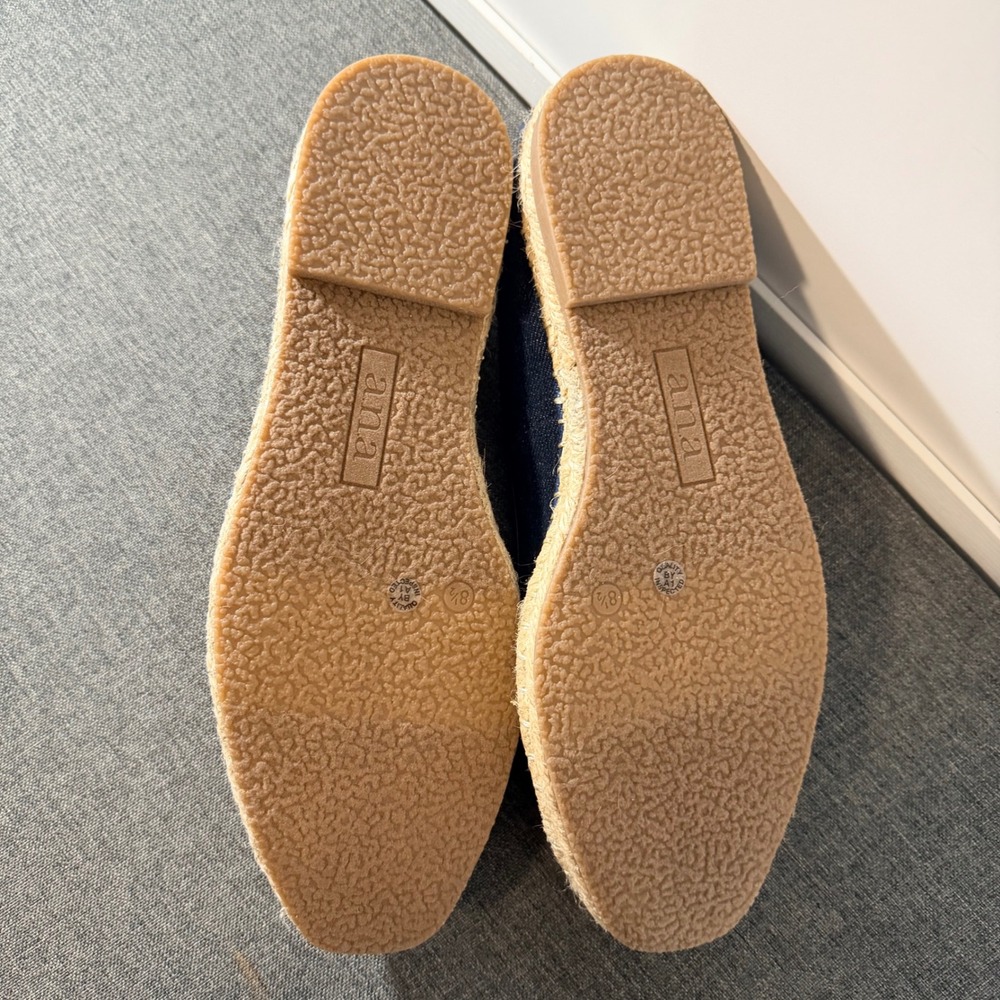 ANA A New Approach Blue Denim Espadrille Flats Shoes Womens 8.5 M - Picture 4 of 6